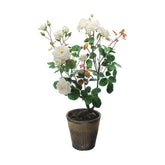 Prémium kategóriás, nagy méretű élethű rózsabokor vintage kaspóban